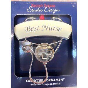 Best Nurse Collectible Ornament With Fine European Crystal
